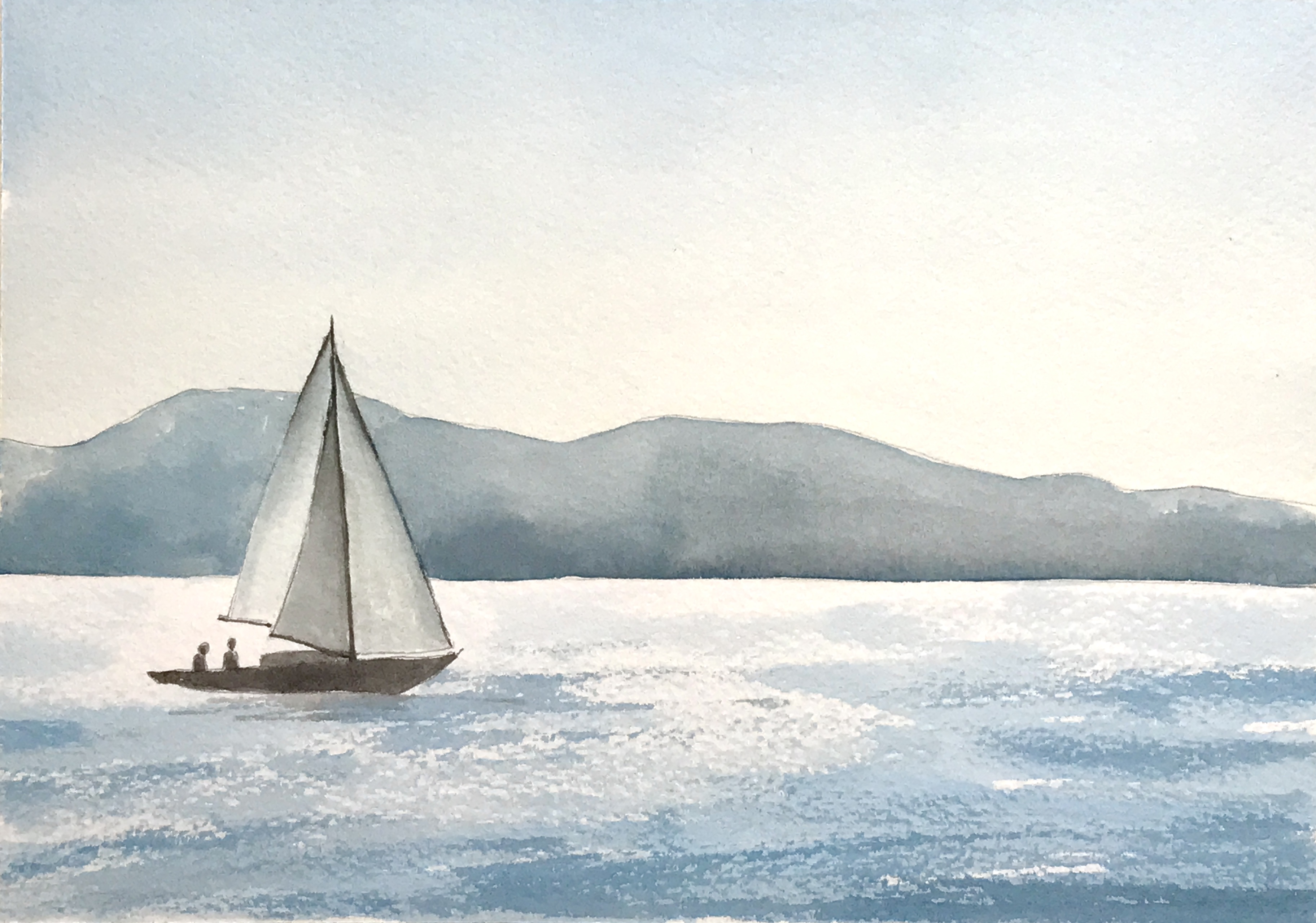 Aquarell (Lea Joos): Segelschiff